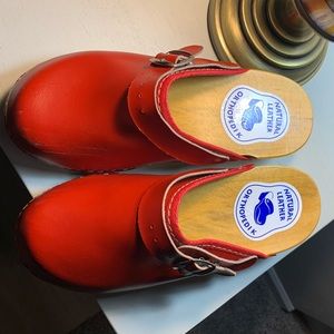 Red Swedish Clogs size 37